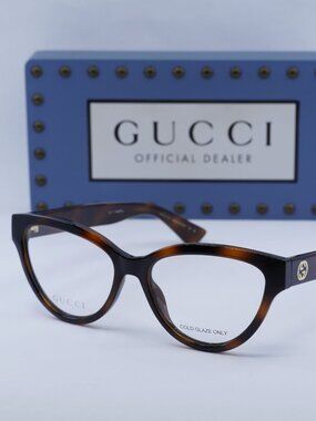 Gucci GG1581O 002 Cat Eye Eyeglasses 55mm - Havana